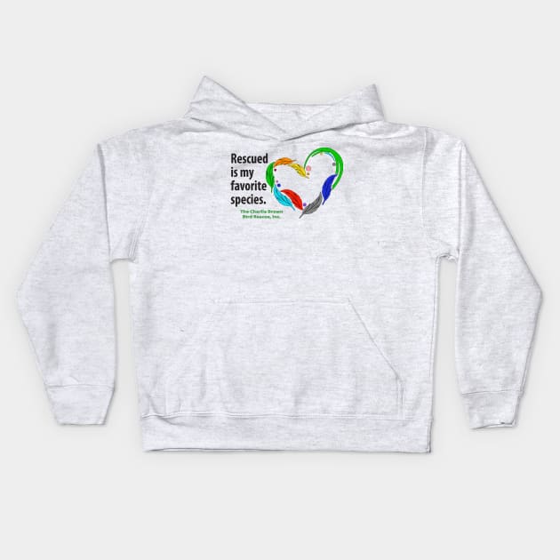 CB Rescued heart - black type Kids Hoodie by Just Winging It Designs